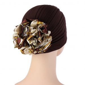 Foulard Roxane Turban Cheveux Femme Marron Mode Chimio
