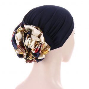 Foulard Mireille Cheveux Femme Bonnet Bleu Marine Chimio