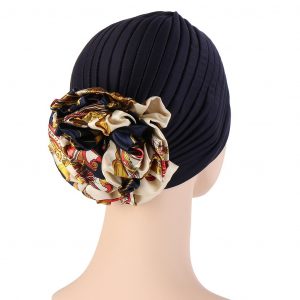 Foulard Rachel Turban Femme Cheveux Bleu Marine Mode Chimio