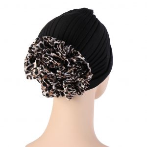 Foulard Cynthia Turban Femme Noir Léopard Mode Chimio