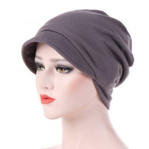 Casquette Foulard Véronique Chimio Femme Coton Gris