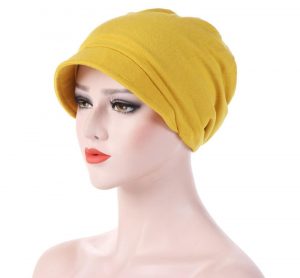 Casquette Foulard Corinne Coton Chimio Femme Jaune