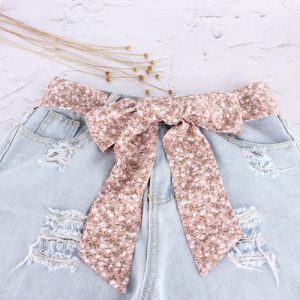 Ceinture Foulard Rose Petites Fleurs