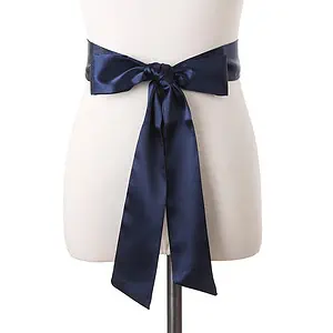 Ceinture Foulard Marjorie Femme Robe Pantalon Bleu Marine Uni