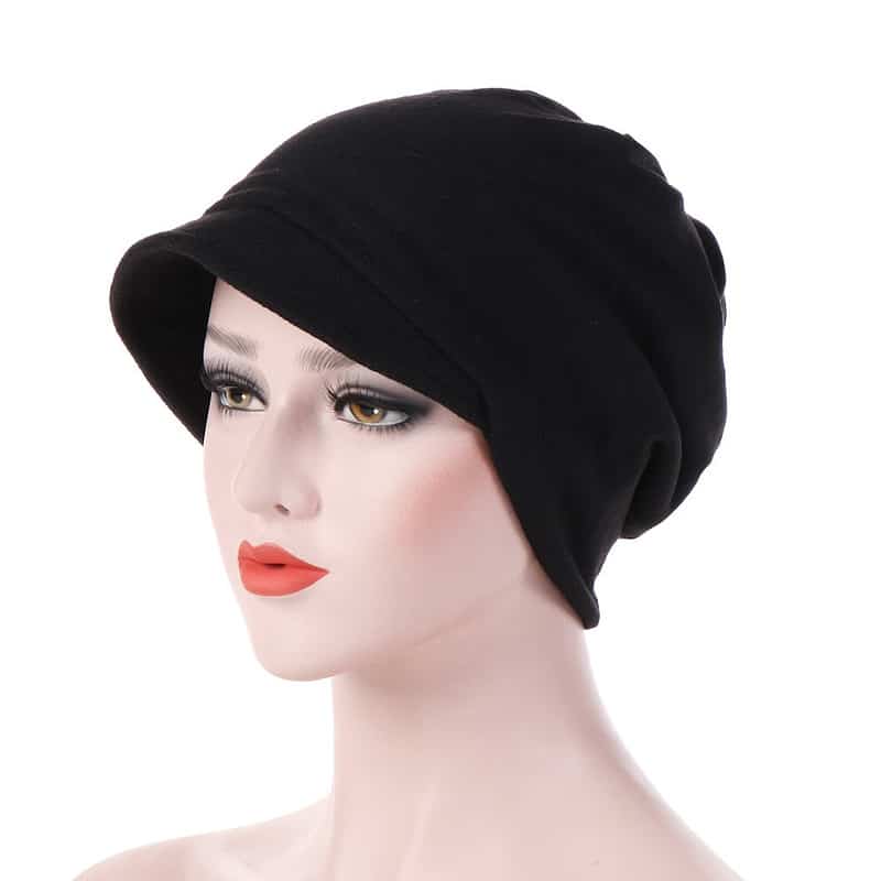 Casquette Foulard Chantal Chimio Coton Femme Noir
