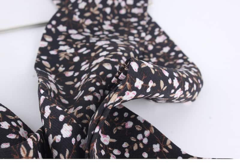 Ceinture Foulard Noire Petites Fleurs – Image 3
