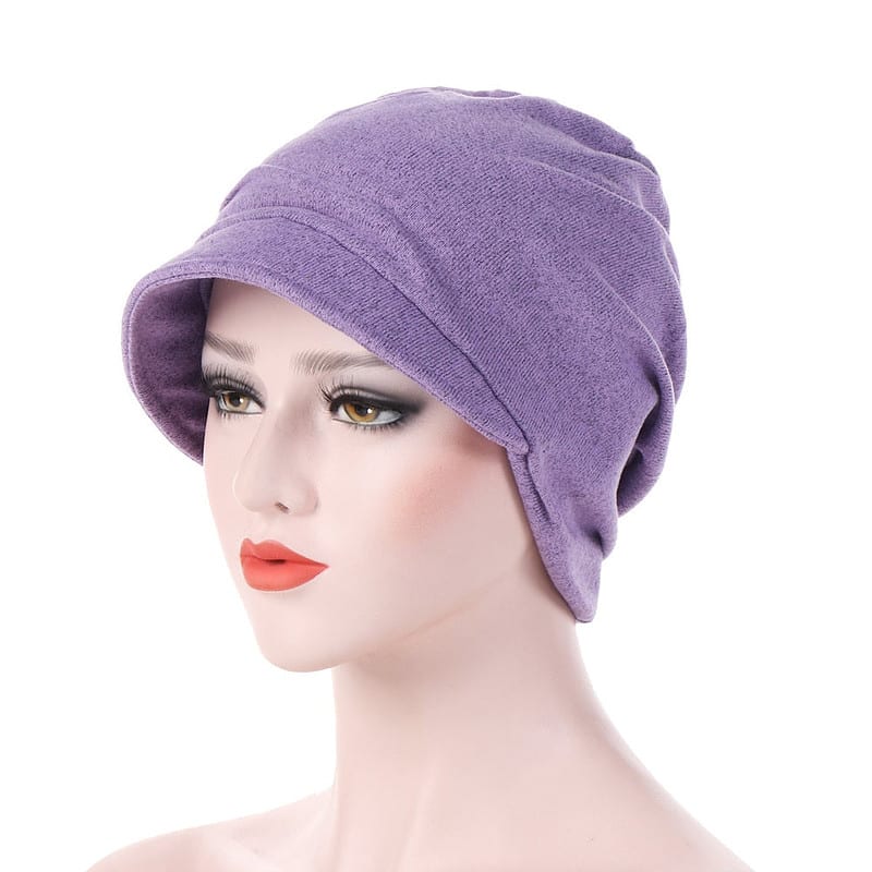 Casquette Foulard Brigitte Chimio Coton Femme Violet