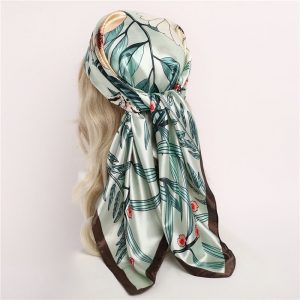 Foulard Aurore Cheveux Femme Vert À Motifs Nature