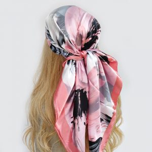 Foulard Patricia Cheveux Femme Rose À Motifs