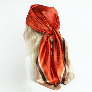 Foulard Sandra Cheveux Femme Rouge À Motifs