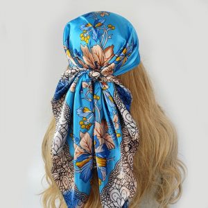 Foulard Cindy Cheveux Femme Bleu À Motifs