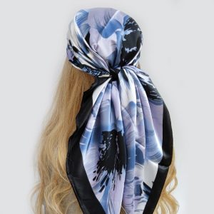 Foulard Sabine Cheveux Femme Violet À Motifs