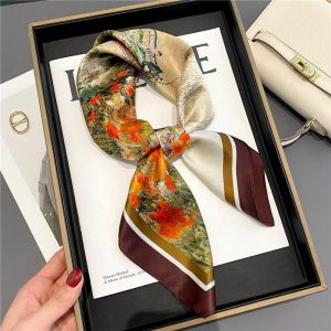 Foulard Colombe Cheveux Femme Carré Soie