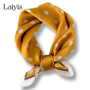 Foulard Ilona Carré Soie Femme Homme Orange Pois