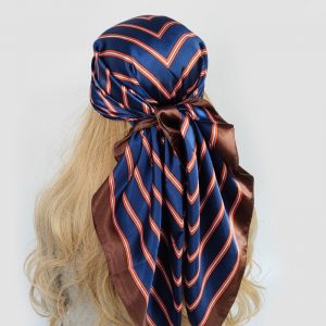Foulard Jennifer Cheveux Femme Bleu Marine Rayures