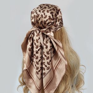 Foulard Pauline Cheveux Femme Bronze Motifs