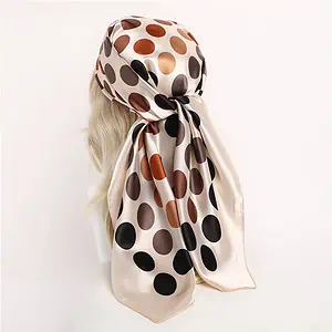Foulard Amélie Cheveux Femme Blanc Crème À Pois