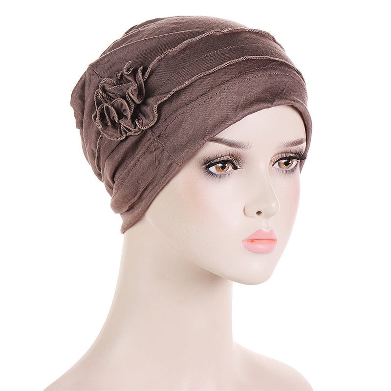 Foulard Natacha Bonnet Femme Moderne Chimio Marron – Image 2
