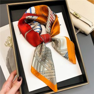 Foulard Capucine Cheveux Femme Carré Soie