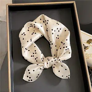 Foulard Joyce Carré Soie Femme Homme Blanc Noir À Pois