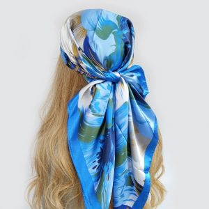 Foulard Fabienne Cheveux Femme Bleu À Motifs