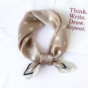 Foulard Isra Carré Soie Femme Homme Gris À Pois