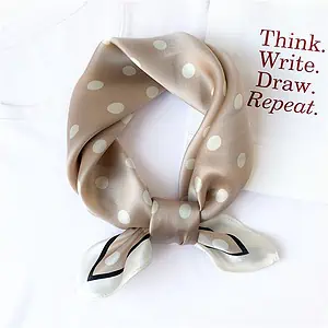 Foulard Isra Carré Soie Femme Homme Gris À Pois