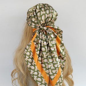 Foulard Vanessa Cheveux Femme Vert À Motifs