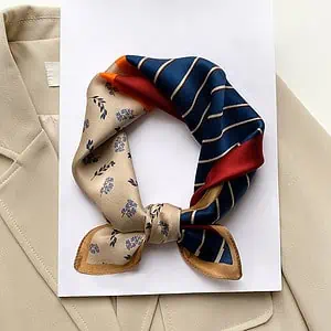 Foulard Ezra Carré Soie Femme Homme Beige Rouge Bleu À Motifs