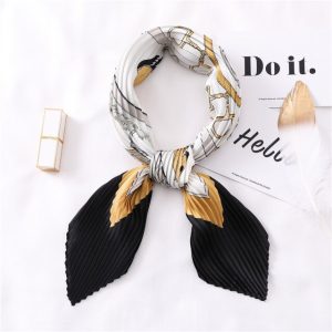 Foulard Pour Cheveux Plissé Noir - Fréline