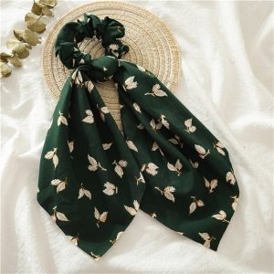 Chouchou Foulard Vert Feuilles En Folie