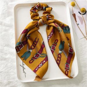 Chouchou Foulard Jaune Ceintures & Pompons