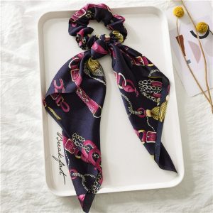 Chouchou Foulard Violet Ceintures & Pompons