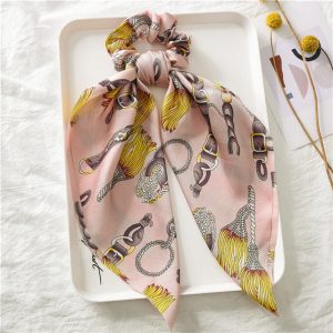 Chouchou Foulard Rose Ceintures & Pompons