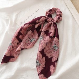 Chouchou Foulard Rose Trémière