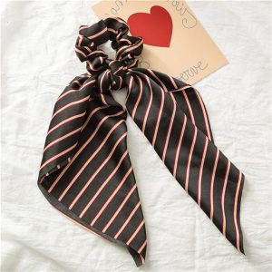 Chouchou Foulard Kaki Rayures