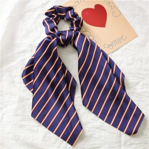 Chouchou Foulard Marine Rayures