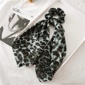 Chouchou Foulard Léopard Vert