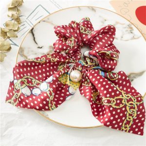 Chouchou Foulard Court Rouge Chainette