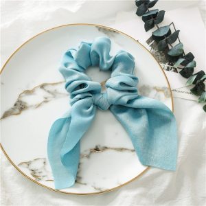 Chouchou Foulard Court Uni Indigo