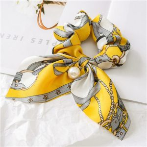Chouchou Foulard Court Jaune Ceintures
