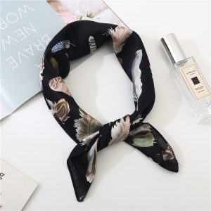 Foulard Pour Cheveux 50 Noir - Plumes En Folie