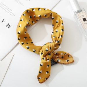 Foulard Pour Cheveux 50 Jaune - Petits Coeurs