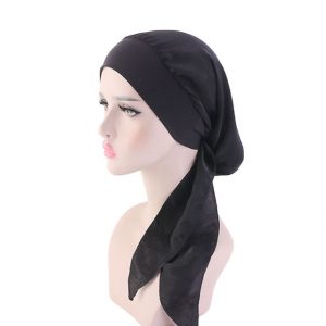 Foulard Anne Chimio Cheveux Femme Noir Uni