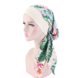 Foulard Anna Cheveux Femme Moderne Chimio Vert À Motifs