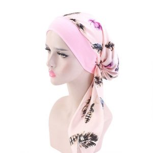 Foulard Delphine Cheveux Femme Rose Mode Chimio À Motifs