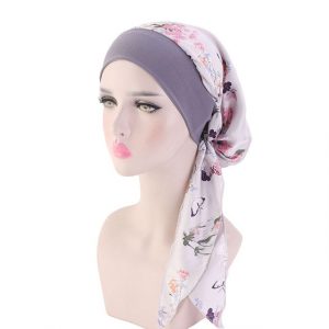Foulard Judith Cheveux Femme Moderne Chimio Rose À Motifs