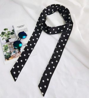 Ceinture Foulard Noire À Pois