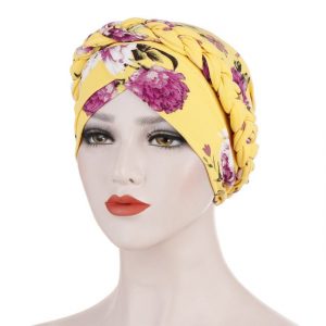 Foulard Turban Chimio Jaune - Floral