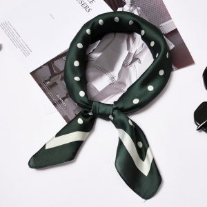 Foulard Pour Cheveux 70 - Vert À Pois